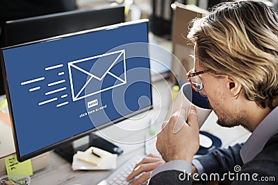 Messaging Email Send Envelope Communication Concept Stock Photo