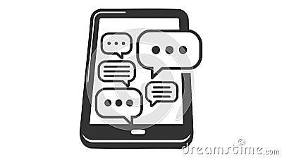 Messaging, Talking, Chating with phone vector icon Vector Illustration