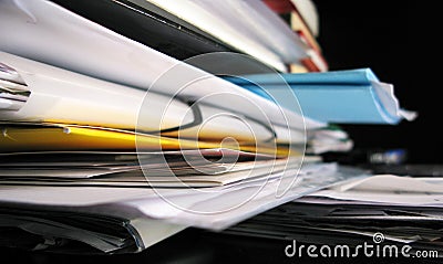 messed papers Stock Photo