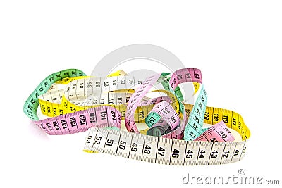 Messed up measure tape Stock Photo