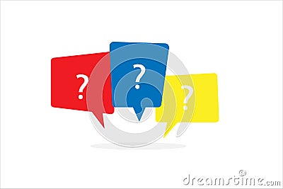 Messege box with question mark icon Stock Photo