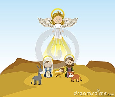 Messenger angel Vector Illustration