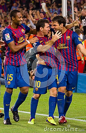 Messi and Fabregas, FC Barcelona Editorial Stock Photo