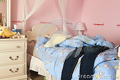 Messy Bedroom Stock Photo