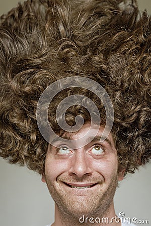 Messy Curly Hair Stock Photo