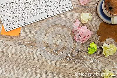 Messy desk Stock Photo