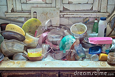 Messy Dirty Kitchen Stock Photo