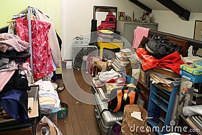 Messy Home Editorial Stock Photo