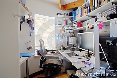 Messy Home Office Stock Photo