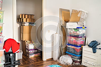 Messy Home Room With Junk Stock Photo