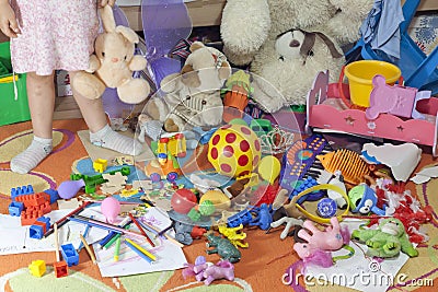 Messy kids room with toys Stock Photo