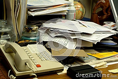 Messy Office Desk Stock Photo