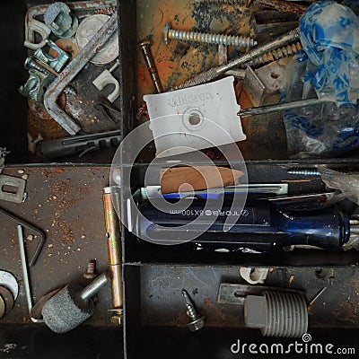 Messy works tool at home Editorial Stock Photo