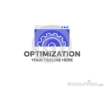 Meta data, web site optimization concept illustration logo design. Website Loading Optimization vector design and illustration. Vector Illustration
