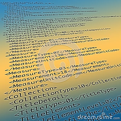 Meta Data XML Code Stock Photo