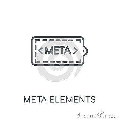 Meta Elements linear icon. Modern outline Meta Elements logo con Vector Illustration