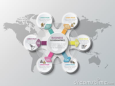 Metaball business infographics template for circle infographic Vector Illustration