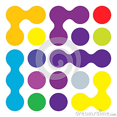 Metaball, connected dots, circles pattern, texture element Vector Illustration