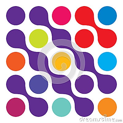 Metaball, connected dots, circles pattern, texture element Vector Illustration