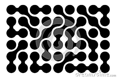 Metaball pattern. Liquid drops or morph shapes background. Organic blobs or molecules isolated on white background Vector Illustration