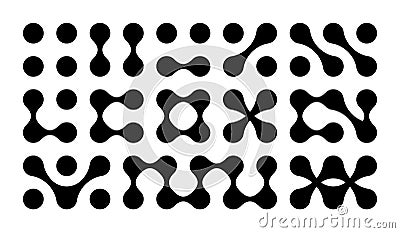 Metaball Set. Vector Connect Circle Shapes. Abstract Geometric Dots. Morphing Blob Elements Stock Photo