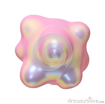 Metaball shapes of objects realistic 3d design iron metal hologram gradient. Meteorites asteroids comet Round ball Vector Illustration
