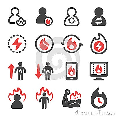 Metabolism icon set Vector Illustration