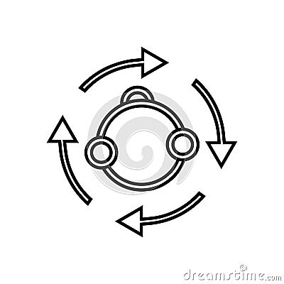 Metabolism vector icon. symbiosis illustration sign. Element of bio engineering illustration symbol. Thin line icon for website de Cartoon Illustration