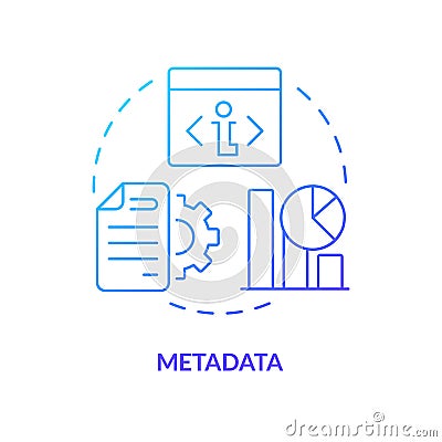 Metadata blue gradient concept icon Vector Illustration