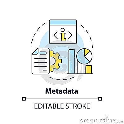 Metadata concept icon Vector Illustration