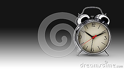 Metal alarm clock. 3D render Stock Photo