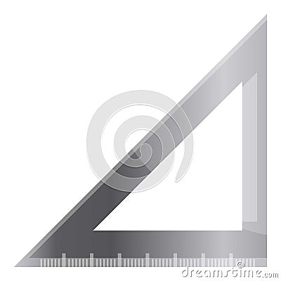 Metal angle ruler icon, cartoon style Vector Illustration