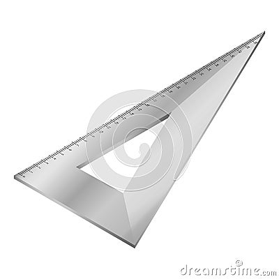 Metal angle ruler icon, isometric style Vector Illustration