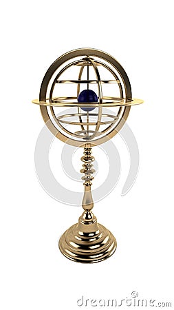 Metal Armillary Sundial Stock Photo