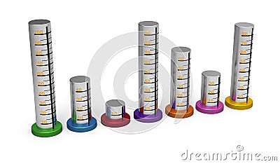 Metal bar graph Stock Photo