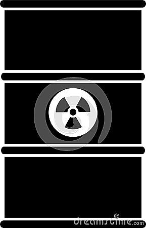 Metal Barrel with Radioactive Hazard Substance Icon. Vector Illustration. Vector Illustration