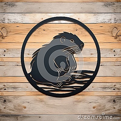 Beaver And Rat Metal Wall Art In Traditional Oceanic Style Stock Photo