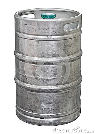 Metal beer keg Stock Photo