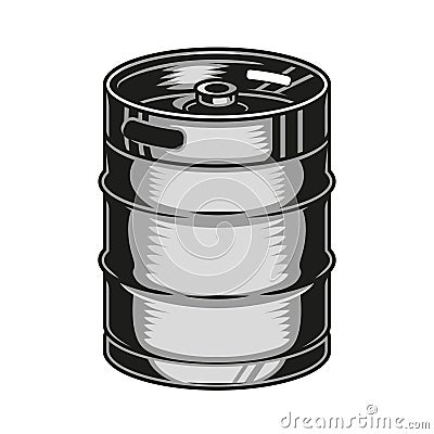 Metal beer keg vintage template Vector Illustration