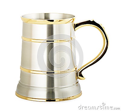 Metal beer mug Stock Photo