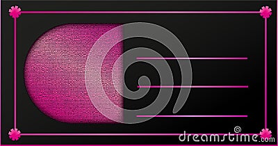 Background or business card pink metal and black with a hint of color Stock Photo