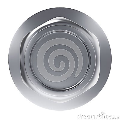 Metal bolt nut with washer top view Stock Photo