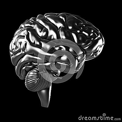 Metal brain Cartoon Illustration