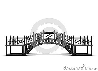 Metal bridge isolated on a white background. 3d rendering Stock Photo