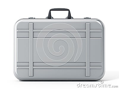 Metal briefcase isolated on white background. 3D illustration Cartoon Illustration