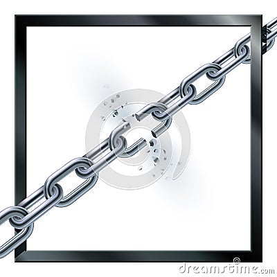 Metal broken chain Vector Illustration