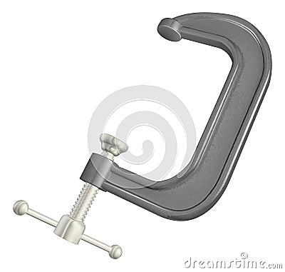 Metal C or G clamp Vector Illustration