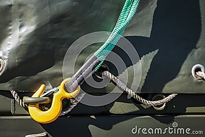 cable winches for transportation of cars and goods Stock Photo