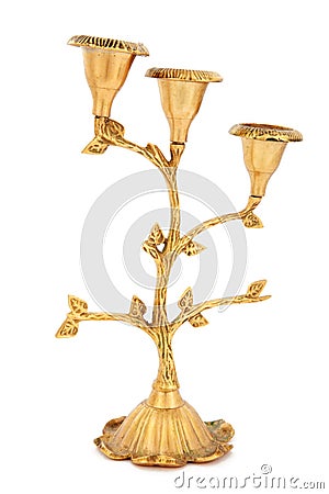 Metal candelabrum isolated Stock Photo