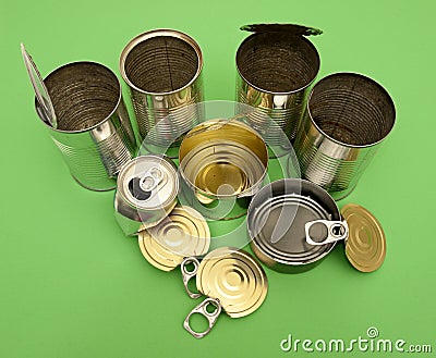 Metal cans for recycling Stock Photo